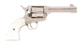 (C) Unfired Factory Nickel Colt Single Action Army with Pearl Grips (1937).