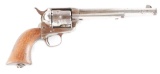 (A) Nickel Plated Colt Single Action Army Etched Panel Frontier Six Shooter Revolver (1883).