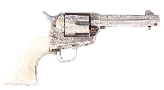 (C) Fabulous Alvin White Engraved with Gold Colt 2nd Generation Single Action Army Revolver (1957).