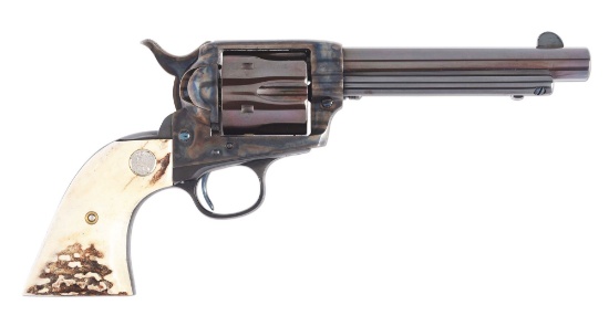 (C) Colt .45 Single Action Army Revolver with Stag Grips (1902).