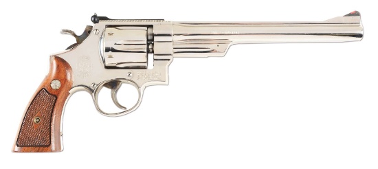 (C) Smith & Wesson Nickel Plated Pre-Model 27 Double Action Revolver.