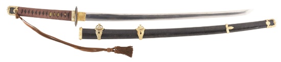 The Historic WWII Japanese Naval Officer's Katana with Period Documentation Guaranteeing the Sword T