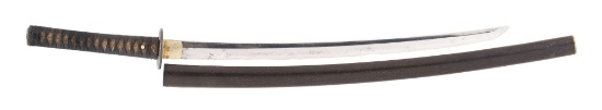 Fine Signed Shinto Wakizashi with Ubu (Unaltered) Nakago (Tang).