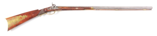 (A) A.W. Spies Warranted Percussion Half-Stock Kentucky Rifle.