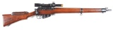 (C) Cased Lee Enfield No. 4 T Bolt Action Sniper Rifle with Scope.