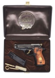 (M) Cased and Engraved Beretta Model 84 Tercentenial Semi-Automatic Pistol.