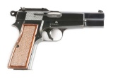 (C) Belgian Browning Hi-Power Semi-Automatic Pistol with Tangent Sight (1968).