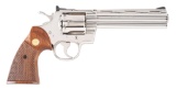 (M) Boxed Colt Nickel Python Double Action Revolver (1980).