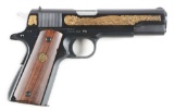 (M) Cased Colt Custom Gun Shop Gold Decorated Signature Series Model 1911A1 Semi-Automatic Pistol (1