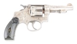 (C) Cased Engraved Smith & Wesson Double Action Revolver.