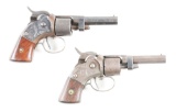 (A) Cased Pair of Miniature Massachussets Arms Maynard Primer Revolvers.