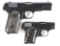 (C) Lot of 2: Pre-War Colt Hammerless Semi-Automatic Pocket Pistols.