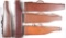 Lot of 5: Vintage Hard-Leather Takedown Rifle/Shotgun Cases.