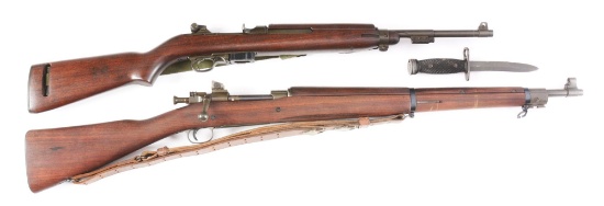 (C) Lot of 2: Inland M1 Carbine & Remington M1903-A3 Bolt Action Rifle.