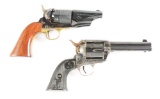 (A+C) Lot of 2: Pietta Percussion Revolver with Holster & Navy Arms Single Action Army.