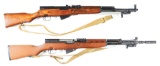 (C+M) Lot of 2: Russian SKS Semi-Automatic Rifle and Yugoslavian M59/66 Semi-Automatic Rifle