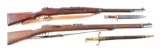 (A&C) Lot of 2: Foreign Military Bolt Action Rifles With Bayonets: German Spandau 71/84 Mauser & Sia
