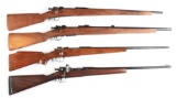 (C) Lot of 4: Altered Military Bolt Action Sporting Rifles.