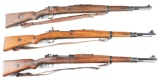 (C) Lot of 3: Czechoslovakian vz. 24 Bolt Action Military Rifles.