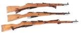 (C) Lot of 3: Mosin Nagant Model M38, M44, & M91/30 Bolt Action Rifles.