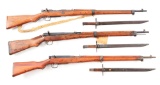 (C) Lot of 3 Nagoya Japanese Arisaka Type 99 WWII Rifles With Bayonets: Series 9, 7, & 8.