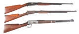 (C) Lot of 3: Remington Model 12-A Slide Action, Winchester Model 1890 & 94 Rifles
