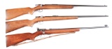 (C) Lot of 3: Early Winchester .22 Bolt Action Boy's Rifles.