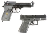 (M) Lot of 2: Beretta 92SB and Glock 23 Semi-Automatic Pistols.