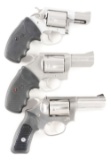 (M) Lot of 3: Three Stainless Steel Double Action Pocket Revolvers.
