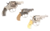 (C) Lot of 3: Collectors Lot of Bulldog Pattern Revolvers.
