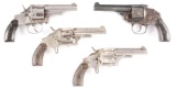 (A+C) Lot of 4: Merwin Hulbert Revolvers and Iver Johnson Hammerless.