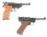 (C) Lot of 2: Walther P.38 and Mauser P.08 Luger with Accessories.