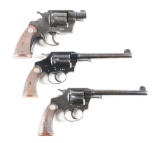 (C) Lot of 3: Colt Double Action Revolvers.