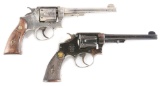 (C) Lot of 2: Pre-War Smith & Wesson Hand Ejector Revolvers.