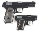 (C) Lot of 2: Pre-War Colt Hammerless Semi-Automatic Pocket Pistols.