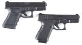 (M) Lot of 2: Cased Glock 19 & Glock 23 Semi-Automatic Pistols.