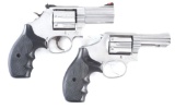 (M) Lot of 2: Cased Smith & Wesson Stainless Steel Revolvers.