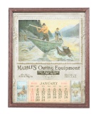 Marbles Outing Equipment 1922 Complete Calendar (Framed).
