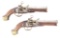 (A) AN ATTRACTIVE PAIR OF SPANISH MIQUELET BELT PISTOLS BY VANET, SIGNED ON FRIZZEN, WITH BARRELS BY