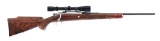(C) RARE .243 SMALL RING MAUSER BROWNING OLYMPIAN GRADE HIGH POWER RIFLE WITH VERY FINE GAME SCENES