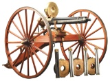 (M) THUNDER VALLEY REPRODUCTION COLT MODEL 1874 GATLING BATTERY GUN ON CARRIAGE WITH STAND AND OTHER