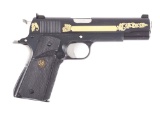(M) GOLD EMBELLISHED COLT 1911A1 SEMI-AUTOMATIC PISTOL WITH PACHMYR GRIPS (1983).