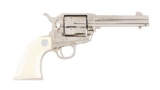 (M) Engraved Nickel Colt Second Generation Single Action Army Revolver (1970).