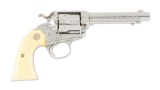 (C) Engraved Nickel With Ivories Colt Bisley Single Action Revolver (1904).