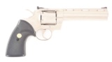 (M) STAINLESS STEEL PLATED COLT PYTHON DOUBLE ACTION REVOLVER (1981).