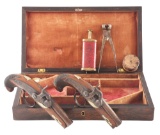 (A) EXTREMELY RARE CASED SET OF PHILADELPHIA STYLE DERINGERS BY STEPHEN O'DELL - NATCHEZ, ADAMS COUN