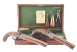 (A) SUPERB CASED SET OF BEST QUALITY ENGLISH PERCUSSION OFFICER'S PISTOLS BY THE RENOWNED MAKER WEST