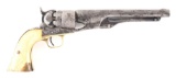 (A) ENGRAVED COLT MODEL 1860 ARMY PERCUSSION REVOLVER WITH IVORY GRIPS.