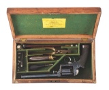 (A) CASED DEANE ADAMS & DEANE DOUBLE ACTION PERCUSSION REVOLVER.