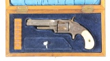 (A) Cased & Engraved Nickel Smith & Wesson 1-1/2 2nd Issue Spur Trigger Revolver.